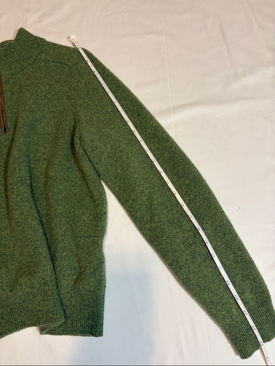 Vineyard Vines 100% Wool Elbow Patch Quarter Zip Pullover Lucky Clover Green, M - Picture 11 of 11